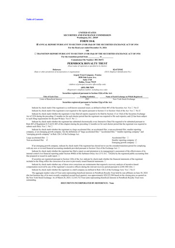 Vorschaubild PermRock Royalty Trust 10-K Jahresbericht 