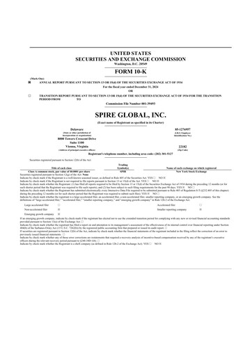 Thumbnail Spire Global 10-K Annual Report 2024