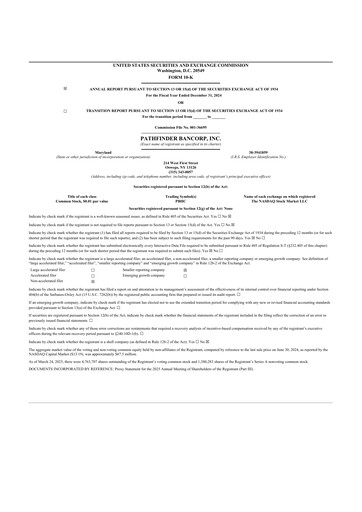 Thumbnail Pathfinder Bancorp 10-K Annual Report 2024