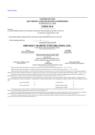 Thumbnail Odyssey Marine Exploration 10-K Annual Report 2024