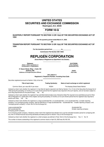 Thumbnail Repligen
 10-Q Quarterly Report FY2025 