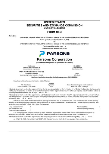 Thumbnail Parsons 10-Q Quarterly Report FY2025 