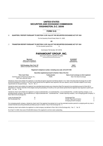 Thumbnail Paramount Group 10-Q Quarterly Report FY2025 