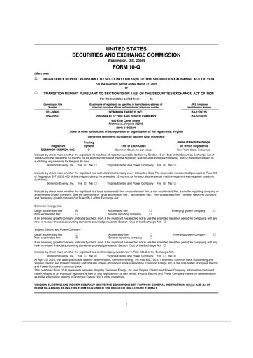 Vorschaubild Dominion Energy 10-Q Quartalsbericht  