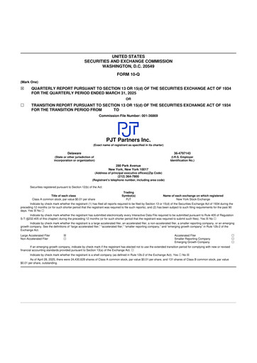 Thumbnail PJT Partners
 10-Q Quarterly Report FY2025 