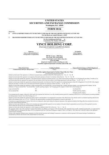 Thumbnail Vince Holding 10-K Annual Report 2024
