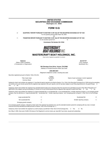 Thumbnail MasterCraft Boat 10-Q Quarterly Report FY2025 