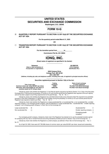 Vorschaubild IonQ 10-Q Quartalsbericht 2025 