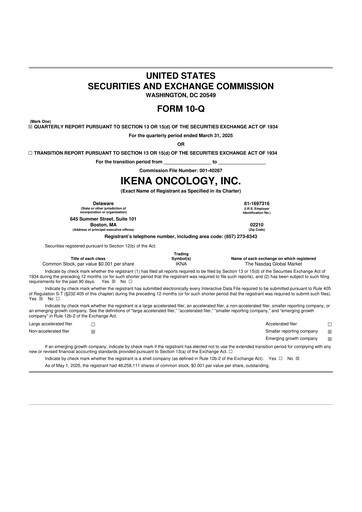 Thumbnail Ikena Oncology 10-Q Quarterly Report FY2025 