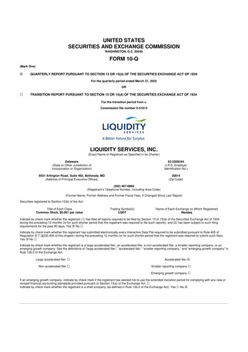 Thumbnail Liquidity Services
 10-Q Quarterly Report FY2025 