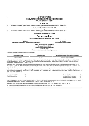 Thumbnail Cars.com 10-Q Quarterly Report FY2025 