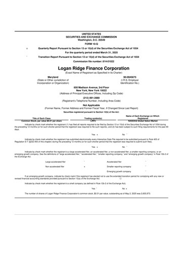 Thumbnail Logan Ridge Finance 10-Q Quarterly Report FY 