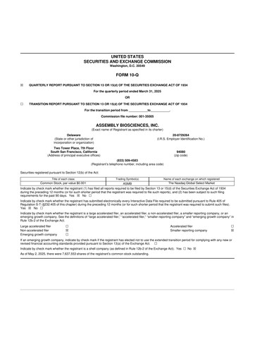 Thumbnail Assembly Biosciences 10-Q Quarterly Report FY2025 