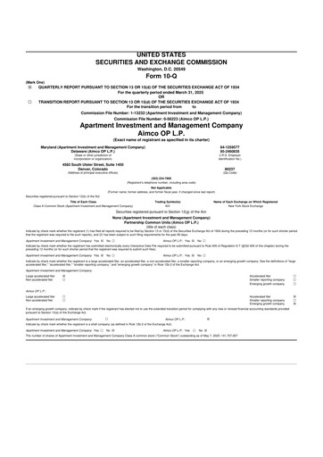 Thumbnail Aimco 10-Q Quarterly Report FY 