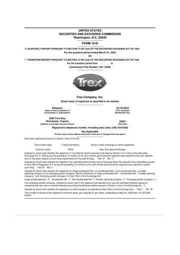 Miniature Trex 10-Q Rapport trimestriel 2025 