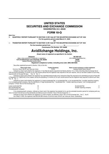 Vorschaubild AvidXchange 10-Q Quartalsbericht 2025 