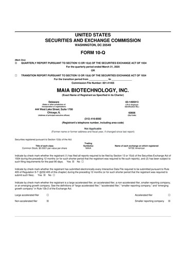 Vorschaubild MAIA Biotechnology 10-Q Quartalsbericht 2025 