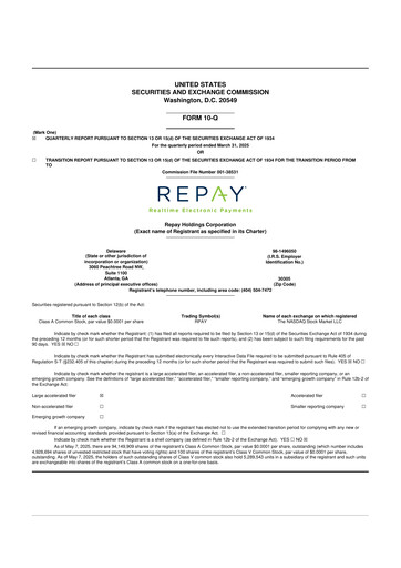Thumbnail Repay Holdings 10-Q Quarterly Report FY2025 