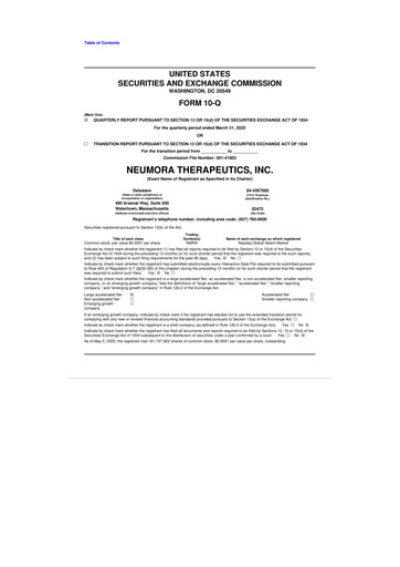 Thumbnail Neumora Therapeutics 10-Q Quarterly Report FY 