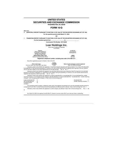 Miniature Loar Holdings 10-Q Rapport trimestriel 2025 