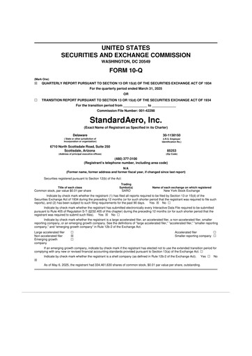 Vorschaubild StandardAero 10-Q Quartalsbericht 2025 