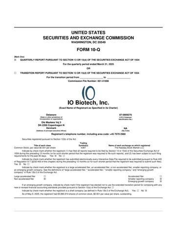Thumbnail IO Biotech 10-Q Quarterly Report FY2025 