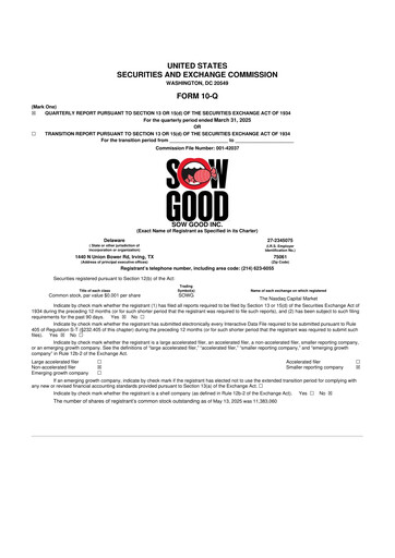Thumbnail Sow Good 10-Q Quarterly Report FY2025 