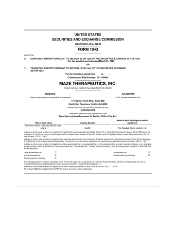 Thumbnail Maze Therapeutics 10-Q Quarterly Report FY 