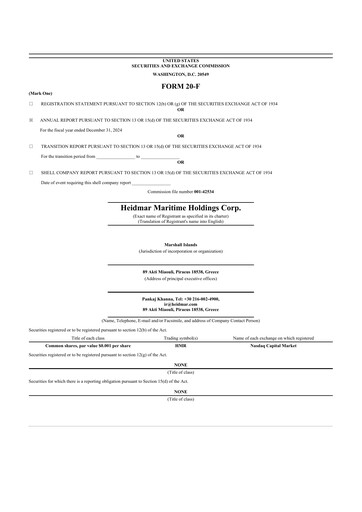 Thumbnail Heidmar Maritime Holdings 20-F Annual Report 2024