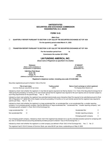 Thumbnail LM Funding America 10-Q Quarterly Report FY2025 