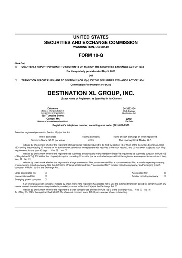 Thumbnail Destination XL 10-Q Quarterly Report FY2025 