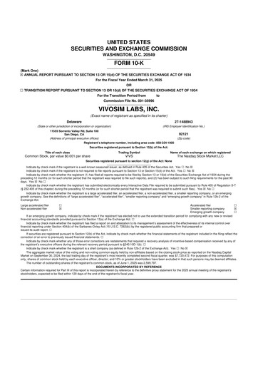 Thumbnail VivoSim Labs 10-K Annual Report 2025