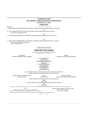 Thumbnail MakeMyTrip
 20-F Annual Report 2025