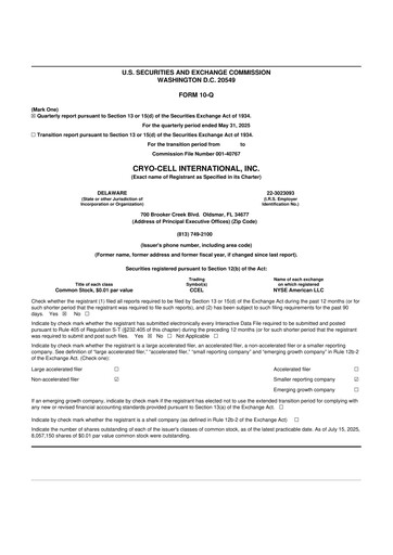 Thumbnail Cryo-Cell International 10-Q Quarterly Report FY2025 