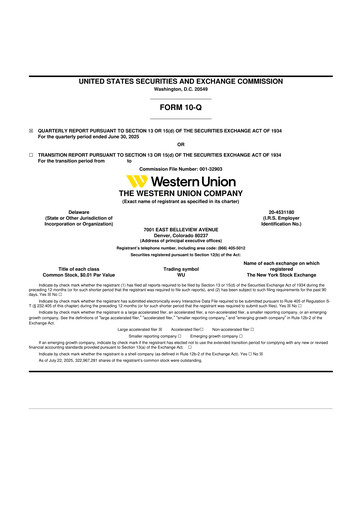 Thumbnail Western Union 10-Q Quarterly Report FY2025 