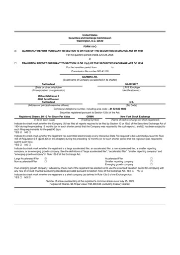 Vorschaubild Garmin 10-Q Quartalsbericht 2025 