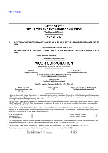 Thumbnail Vicor
 10-Q Quarterly Report FY2025 