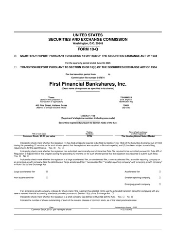 Thumbnail First Financial Bankshares 10-Q Quarterly Report FY2025 