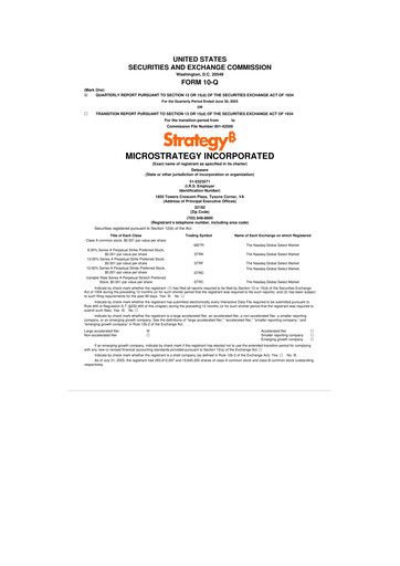 Thumbnail Strategy 
 (MicroStrategy) 10-Q Quarterly Report FY2025 