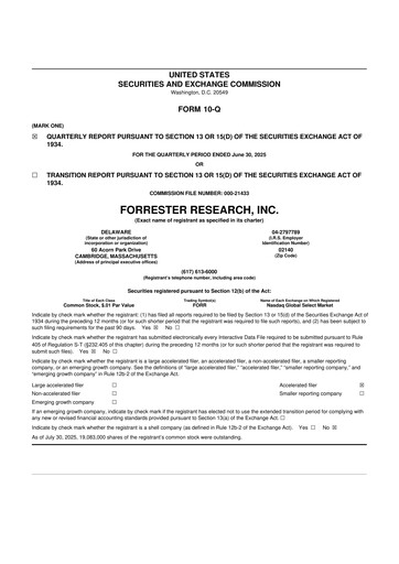 Vorschaubild Forrester Research
 10-Q Quartalsbericht 2025 