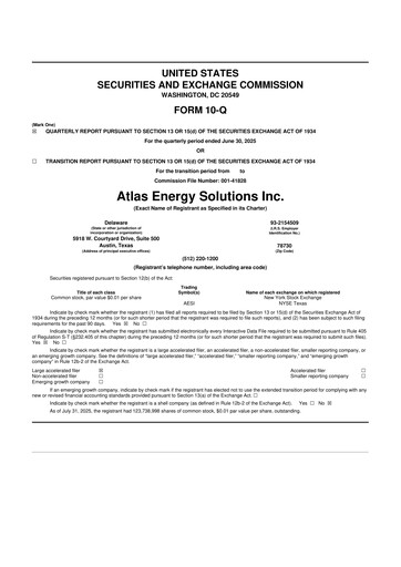 Thumbnail Atlas Energy Solutions 10-Q Quarterly Report FY2025 