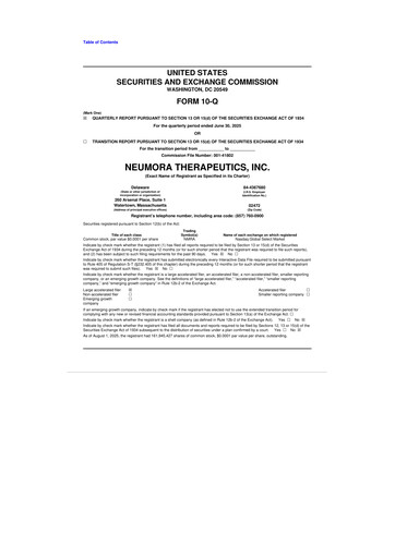 Thumbnail Neumora Therapeutics 10-Q Quarterly Report FY 