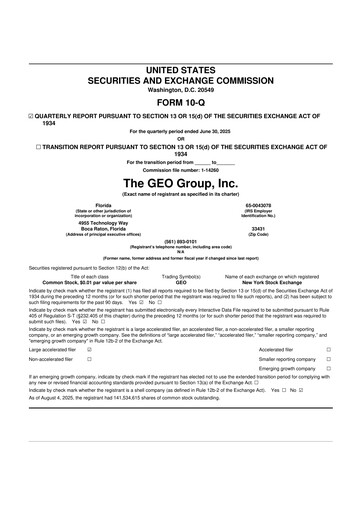 Thumbnail Geo Group 10-Q Quarterly Report FY2025 
