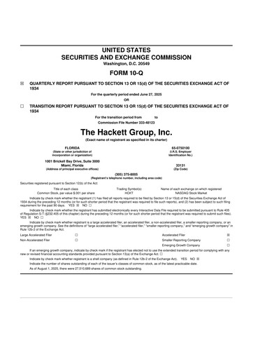 Thumbnail The Hackett Group

 10-Q Quarterly Report FY2025 