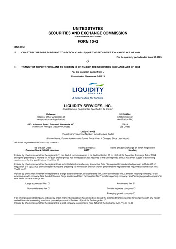 Thumbnail Liquidity Services
 10-Q Quarterly Report FY2025 