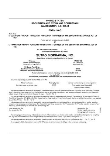 Thumbnail Sutro Biopharma 10-Q Quarterly Report FY 