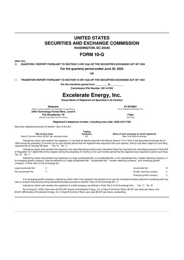 Thumbnail Excelerate Energy 10-Q Quarterly Report FY2025 