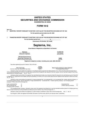 Thumbnail Septerna 10-Q Quarterly Report FY 