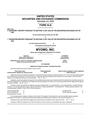 Thumbnail Myomo 10-Q Quarterly Report FY2025 