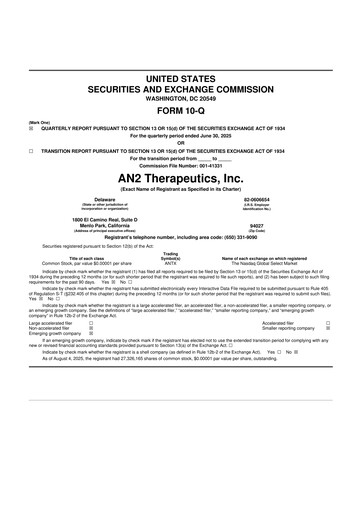 Vorschaubild AN2 Therapeutics 10-Q Quartalsbericht 2025 